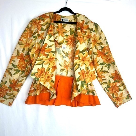 Floral Double Breasted Peplum Blazer -women's 18 - Picture 3 of 6